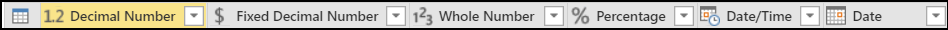 Shows common data type icons displayed on the left side of the table column heading in the data preview pane.