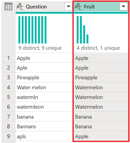 Fuzzy merge survey output table.