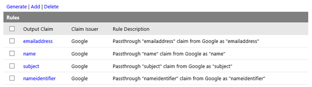 Google passthrough claims