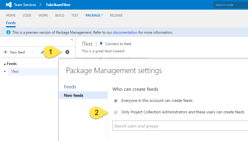 Accessing the Package Management Settings dialog