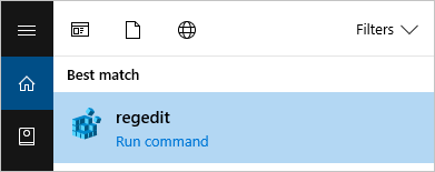 Run regedit command