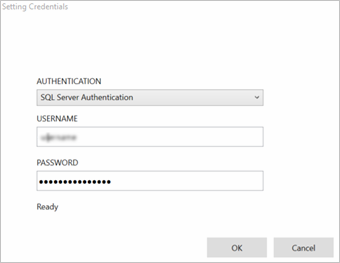 Enter database credentials