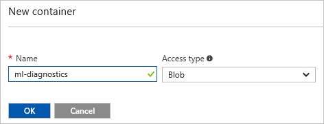 Create a new container to store your diagnostic logs