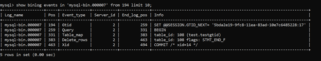 Show binary log results