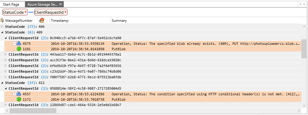 Azure Storage View Layout