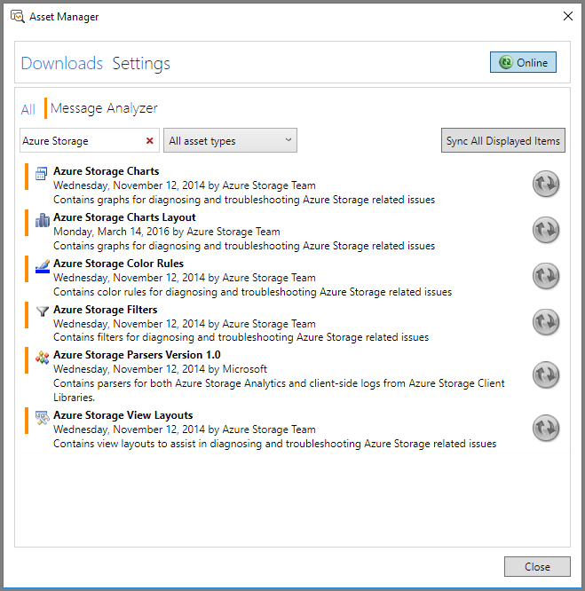 Message Analyzer Asset Manager