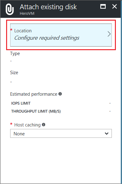 Attach existing disk