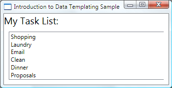 Data templating sample screen shot