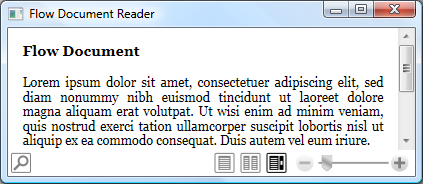 A FlowDocument within a FlowDocumentReader control