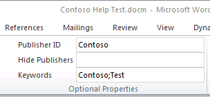 Optional document property settings