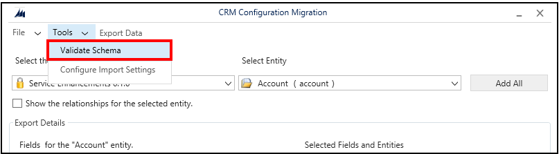 Validate the schema