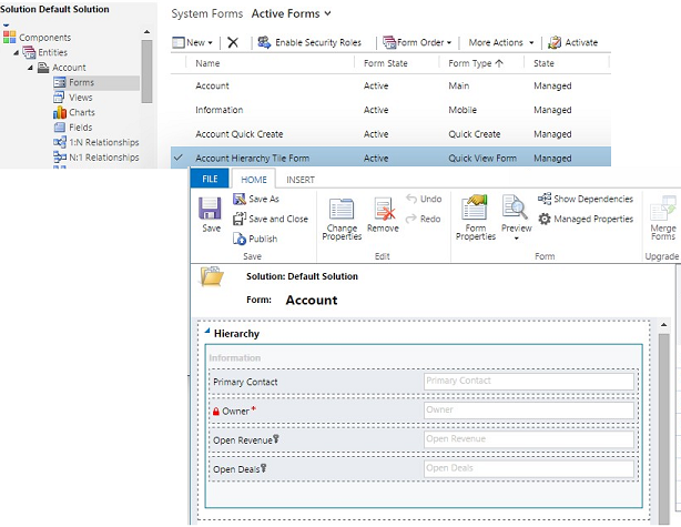 Use the new Quick View form in Dynamics CRM