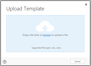 Upload Template dialog box