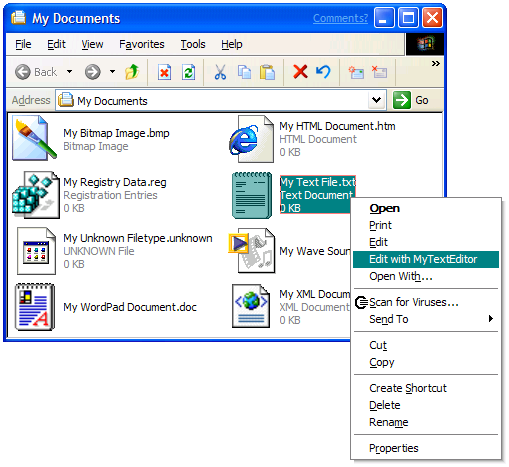 Supplemental Verb in the Context Menu