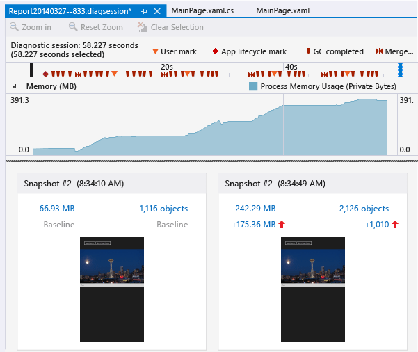 Memory Usage overview page