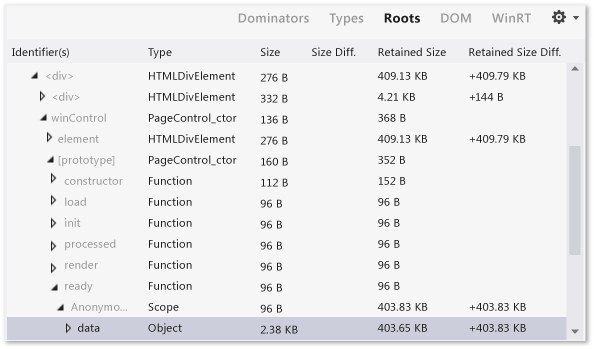 Snapshot Diff in Roots View