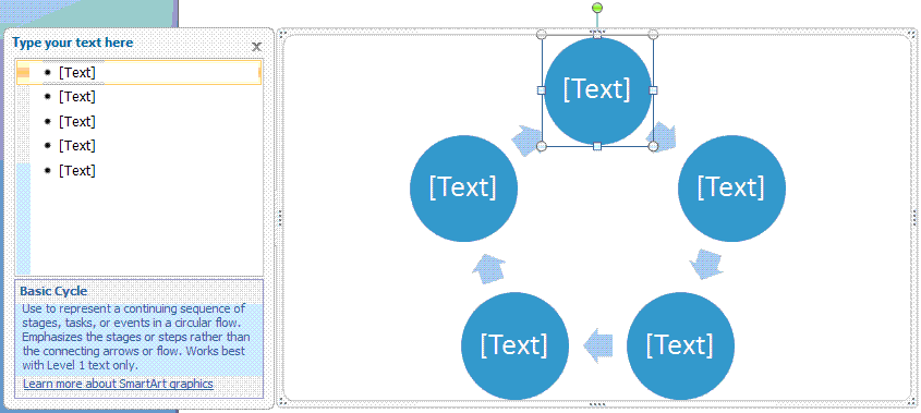 SmartArt authoring environment