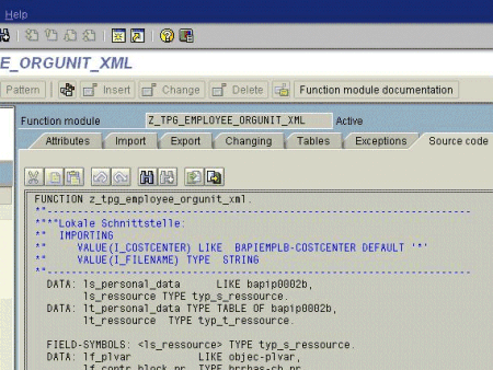 Source code for the HR import function