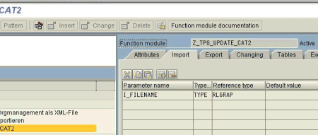 Creating the actuals import parameter