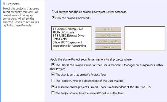 Dynamic rules for projects