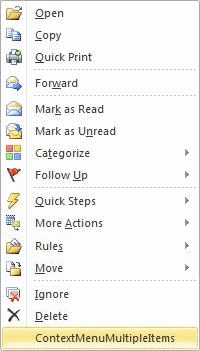Extending context menu for multiple selected items