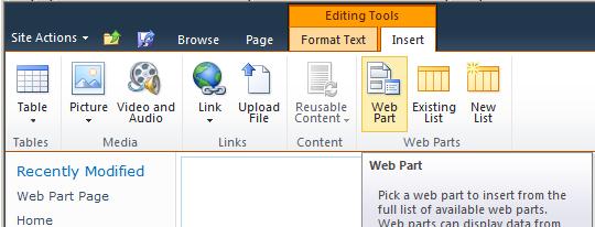 Adding a Web Part