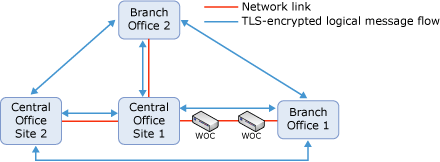 Sample topology with WAN optimizers