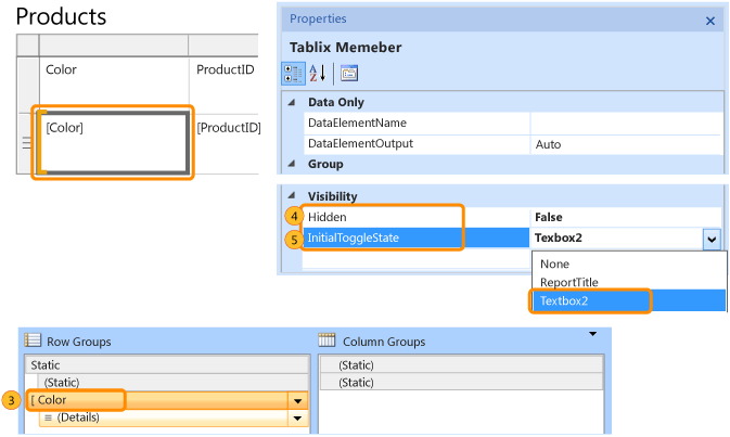 Configuring a row group to be expanded