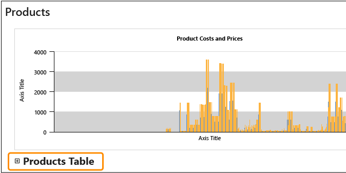 Running report with an expanding table