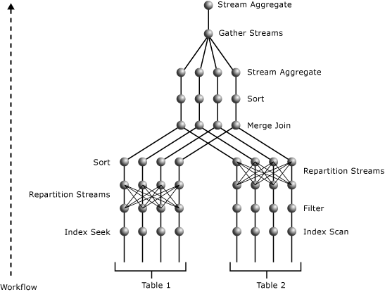 Query plan with DOP 4, involves a two-table join