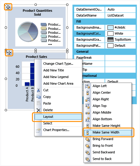 Make chart widths the same