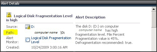 See Path in alert details
