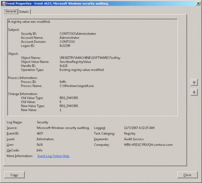 Figure 4 Before and after a registry change