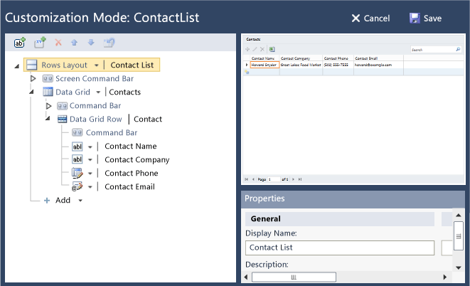 Customizing the running application