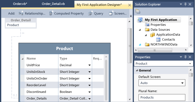 A relationship between Order_Detail and Product