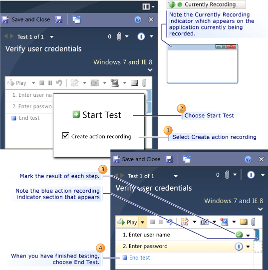 Creating an action recording in Test Runner