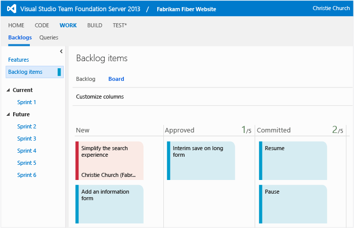 View Kanban board