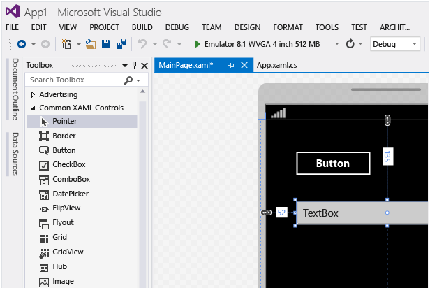 Add contols to MainPage.xaml