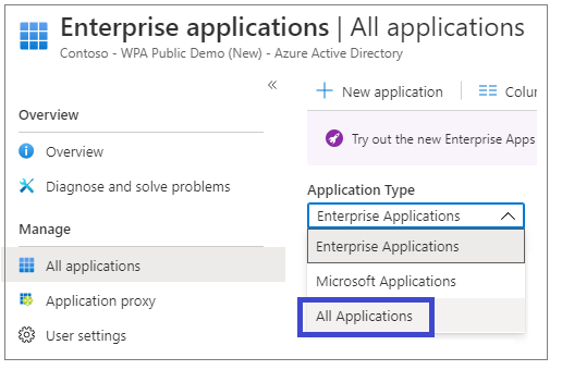 Application types.