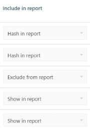 Map data field columns to include.