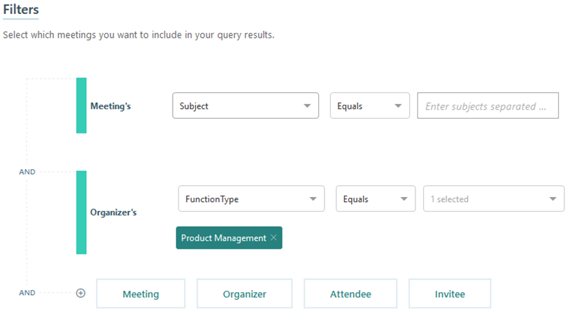 Meeting query filter.