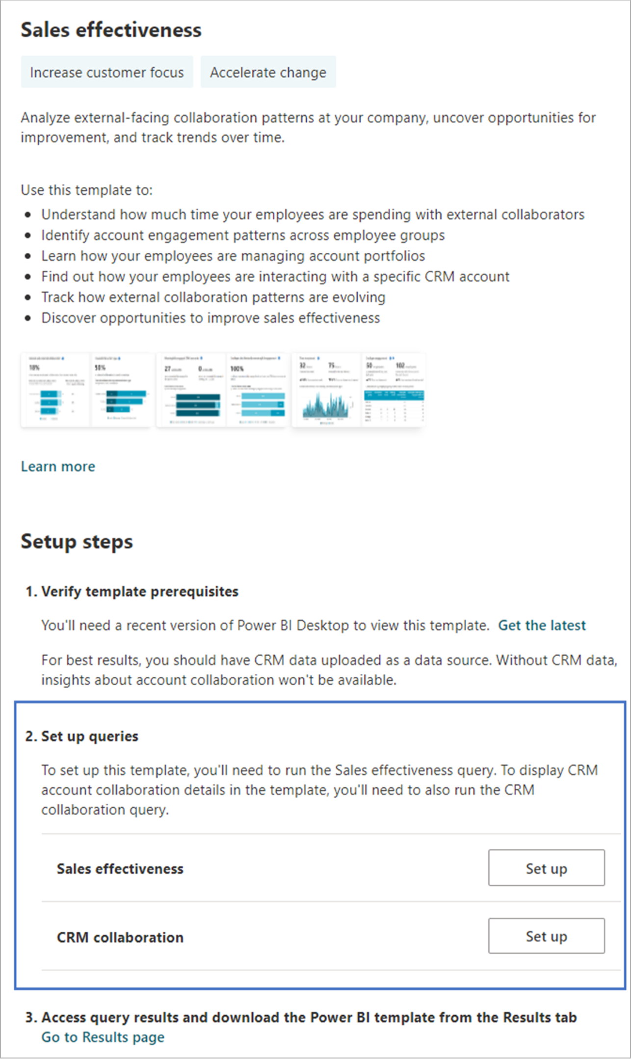 Power BI Sales setup steps