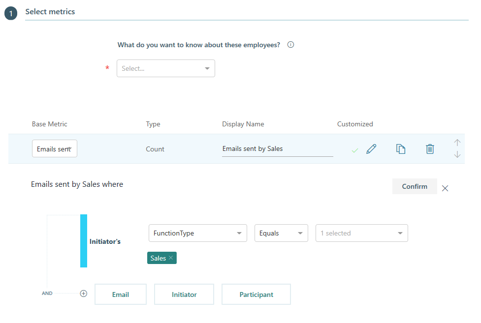 Person query custom metric.