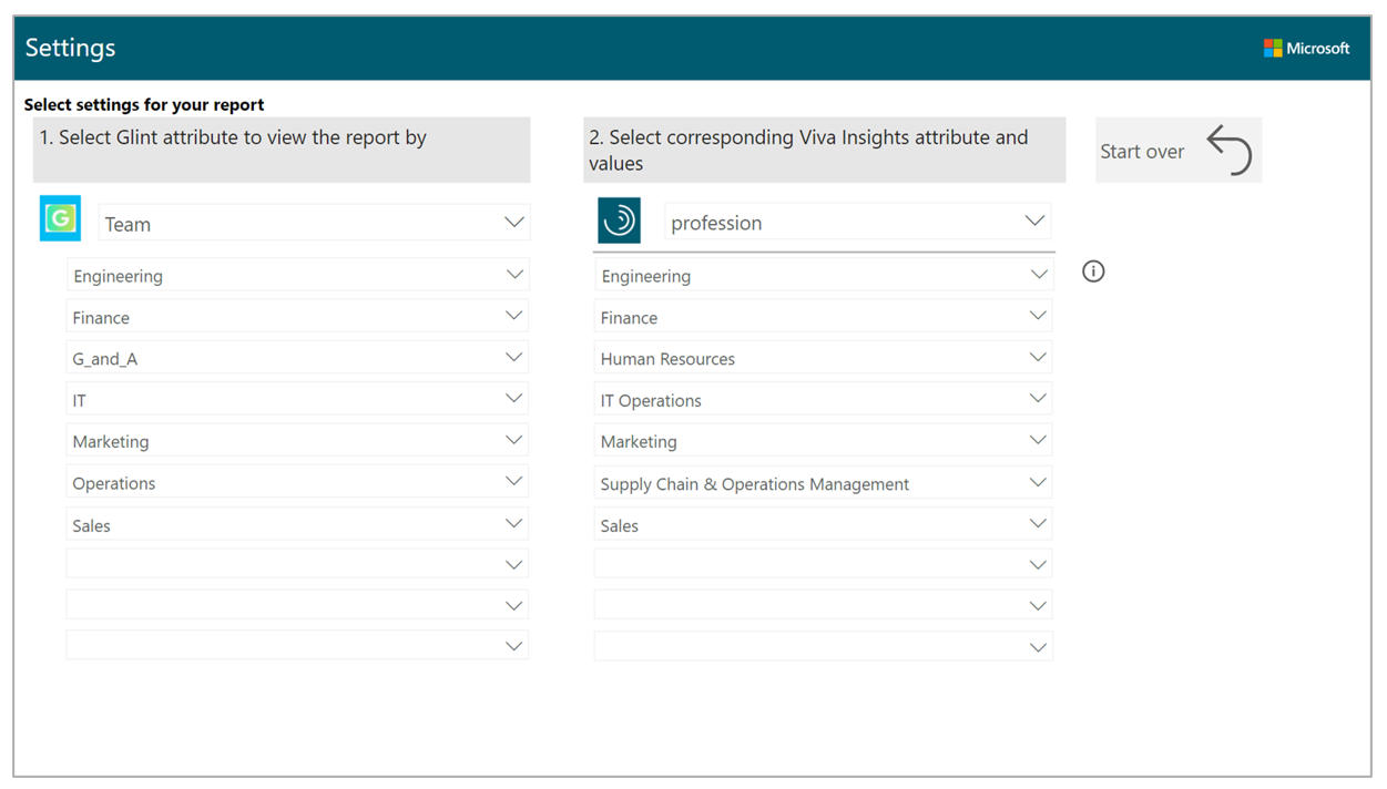 Behavior patterns Settings page 1.