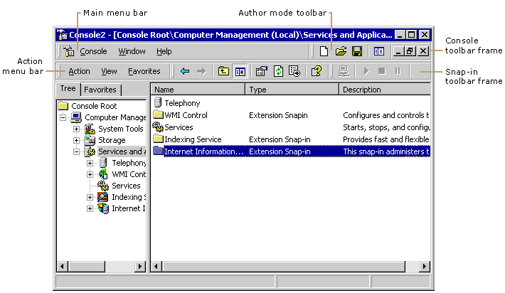 mmc console and snap-in toolbars