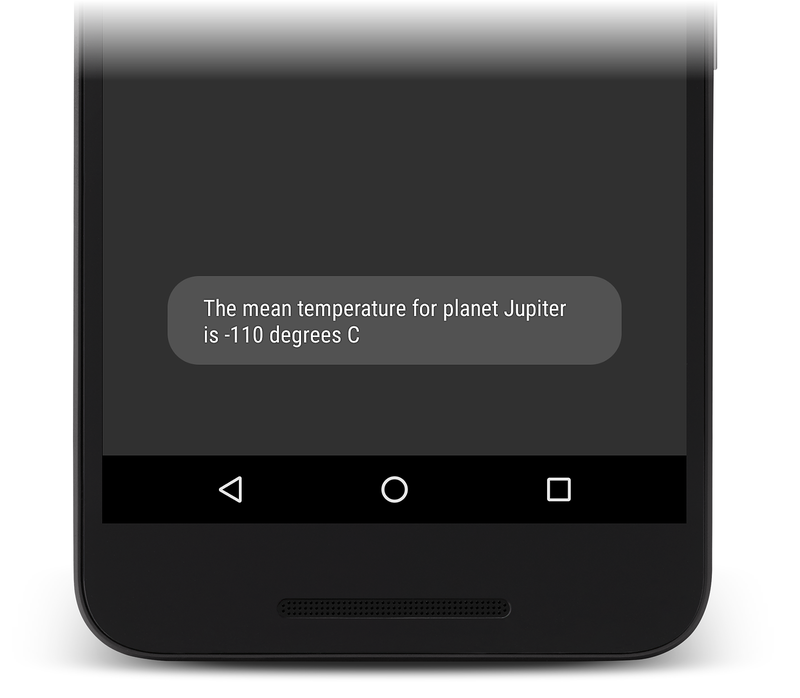 Example of planet selection displaying temperature