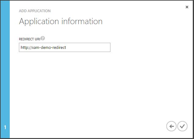 On the final screen, provide a Redirect URI that is unique to your application as it will return to this URI when   authentication is complete