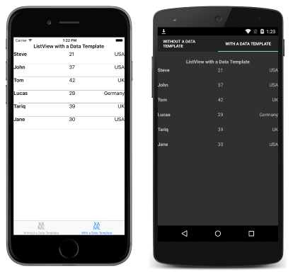 ListView with a DataTemplate