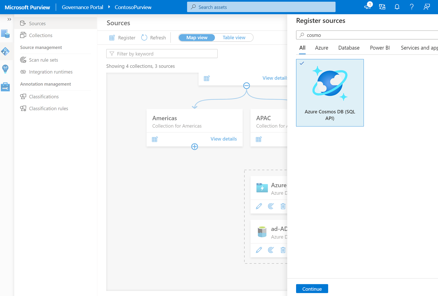 Screenshot that allows selection of the data source