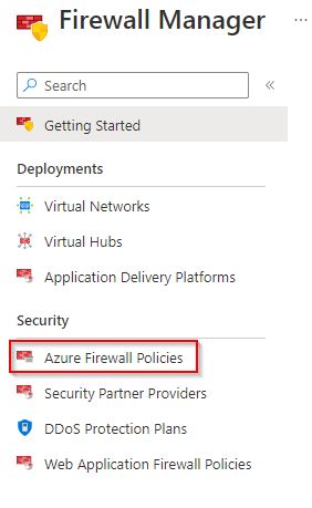 Screenshot example of managing Azure firewall policies through Microsoft Defender for Cloud.